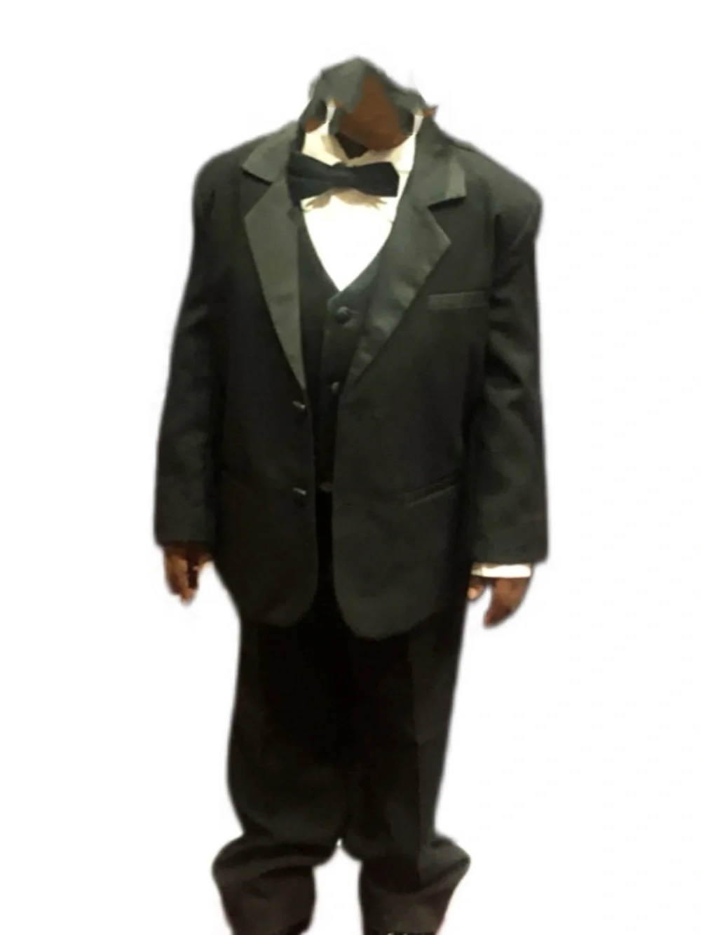 Black Boys' Tuxedo Jacket, Pants & Vest Set